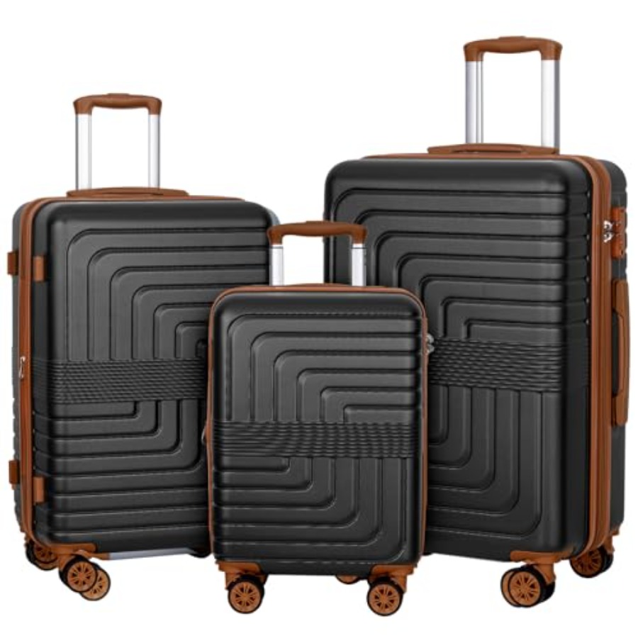 Expandable Hard Shell Luggage Set - 3点セットの拡張可能なスーツケース（20/24/28インチ）。TSAロック、YKK製、機内持ち込み・預け入れ両用、軽量で回転キャスター付きのハードシェルスーツケース。