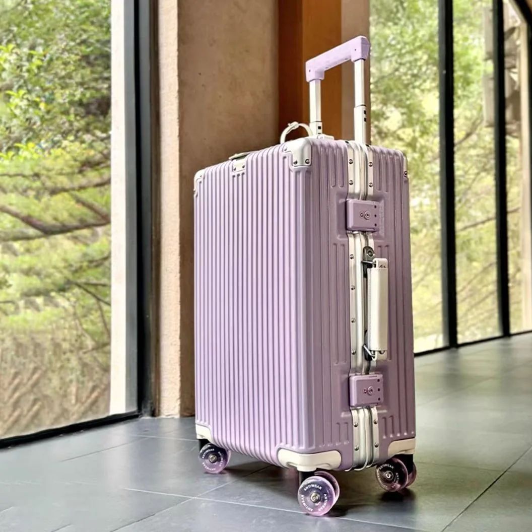 Aluminum Frame Carry On Luggage - スーツケース アルミフレーム カラフルなサイレントスピナーホイール TSA ロック トラベルトロリーケース