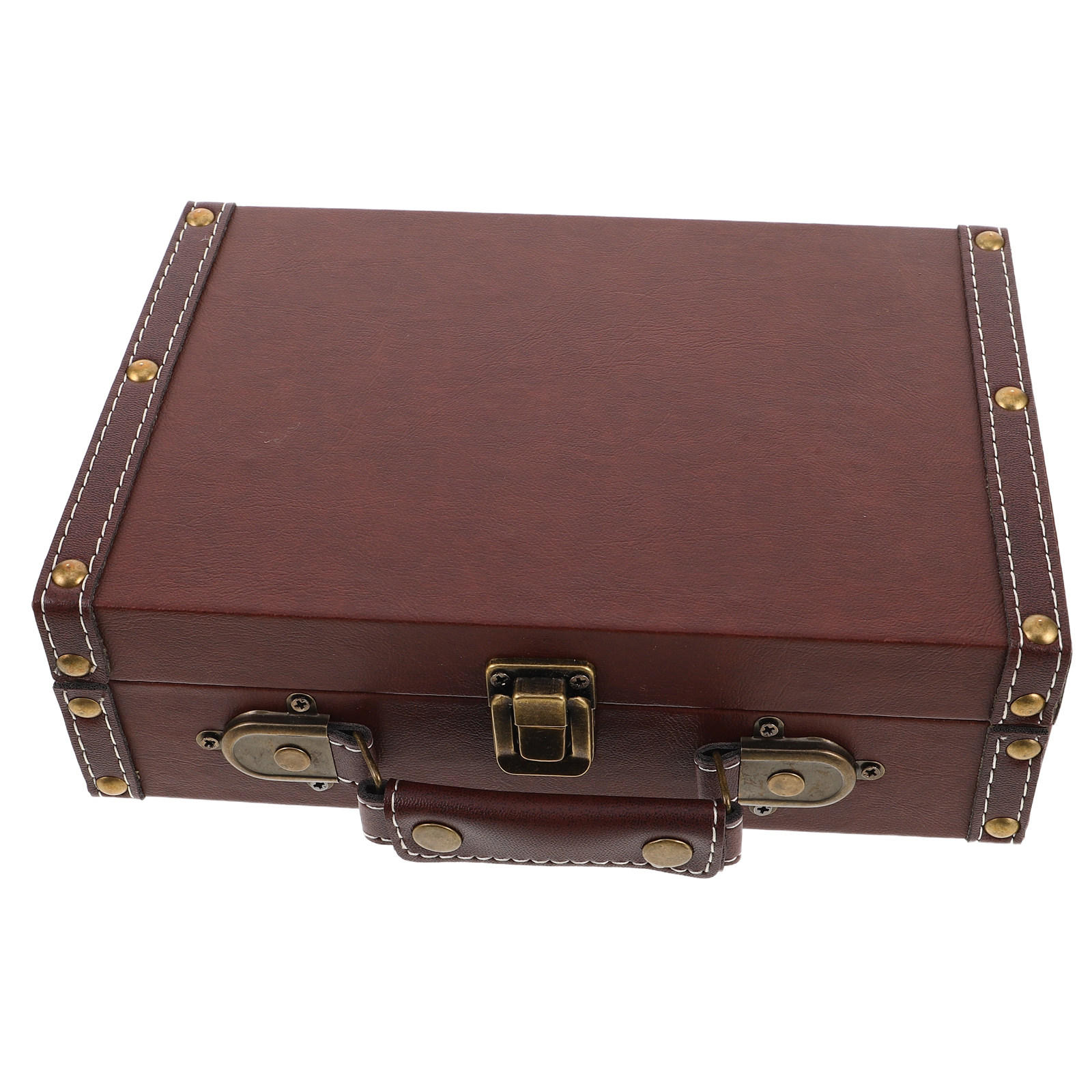 Retro Vintage Trunk Suitcase - ヴィンテージ風の木製収納ボックス。レトロなスーツケース風のデザインで、大容量。装飾的なチェストとして、または家庭用収納、記念品の保管、ウェディングギフトとして最適。