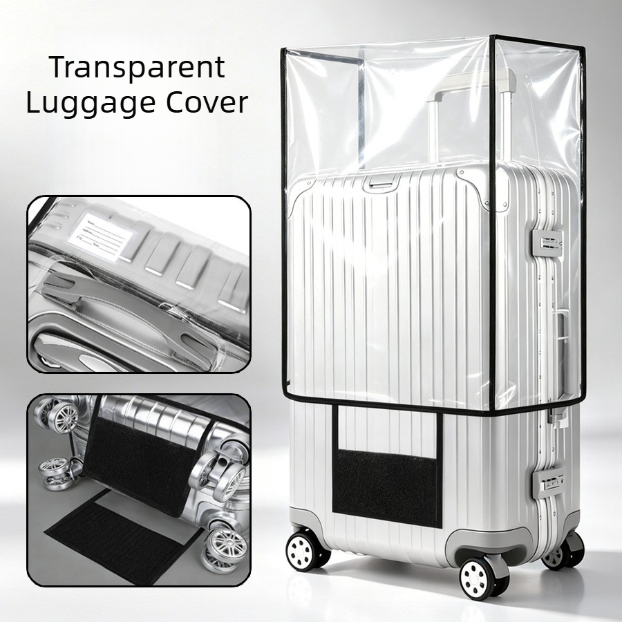 Luggage Protective Cover Transparent - 旅行用透明PVCラゲージカバー、防水・耐摩耗・防塵、ローリングスーツケース用