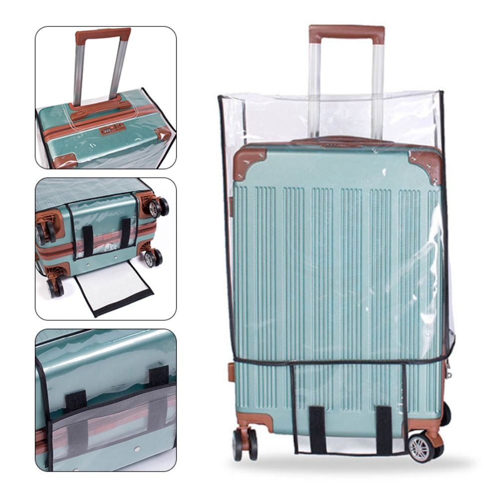 Luggage Protective Cover Transparent - 透明 PVC 防水プロテクタースーツケースカバー荷物カバー荷物収納カバー防塵旅行アクセサリー
