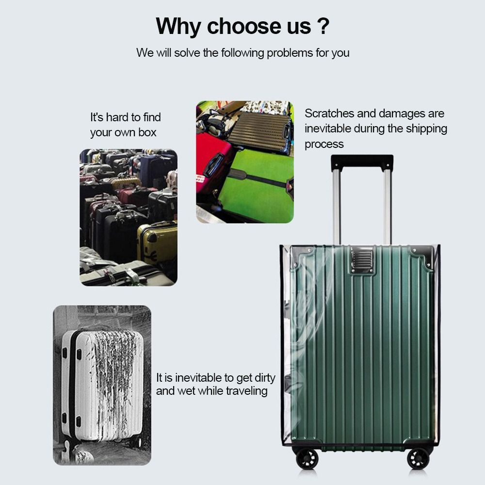 丈夫で完全透明な荷物保護カバー、防塵PVCスーツケースカバー - Waterproof Suitcase Cover Protector のレビューと価格