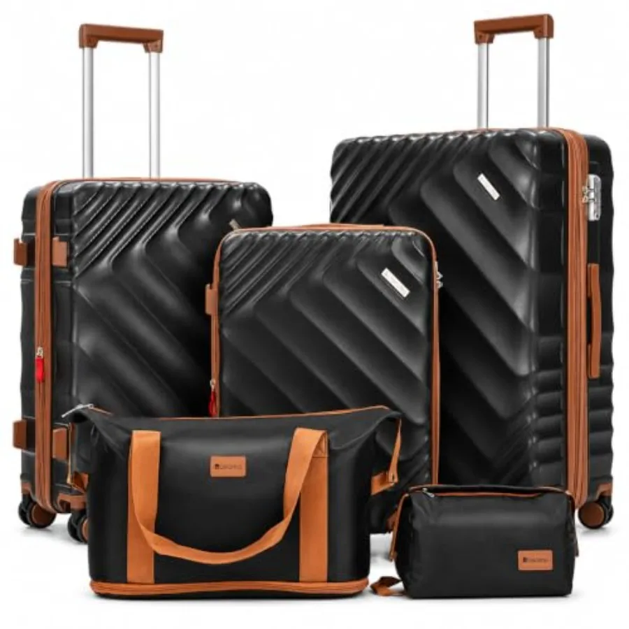 旅行用5点セットのハードシェル拡張式スーツケース。ポリカーボ - Expandable Hard Shell Luggage Set のレビューと価格