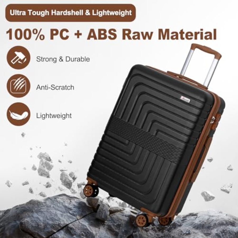 3点セットの拡張可能なスーツケース（20/24/28インチ） - Expandable Hard Shell Luggage Set のレビューと価格