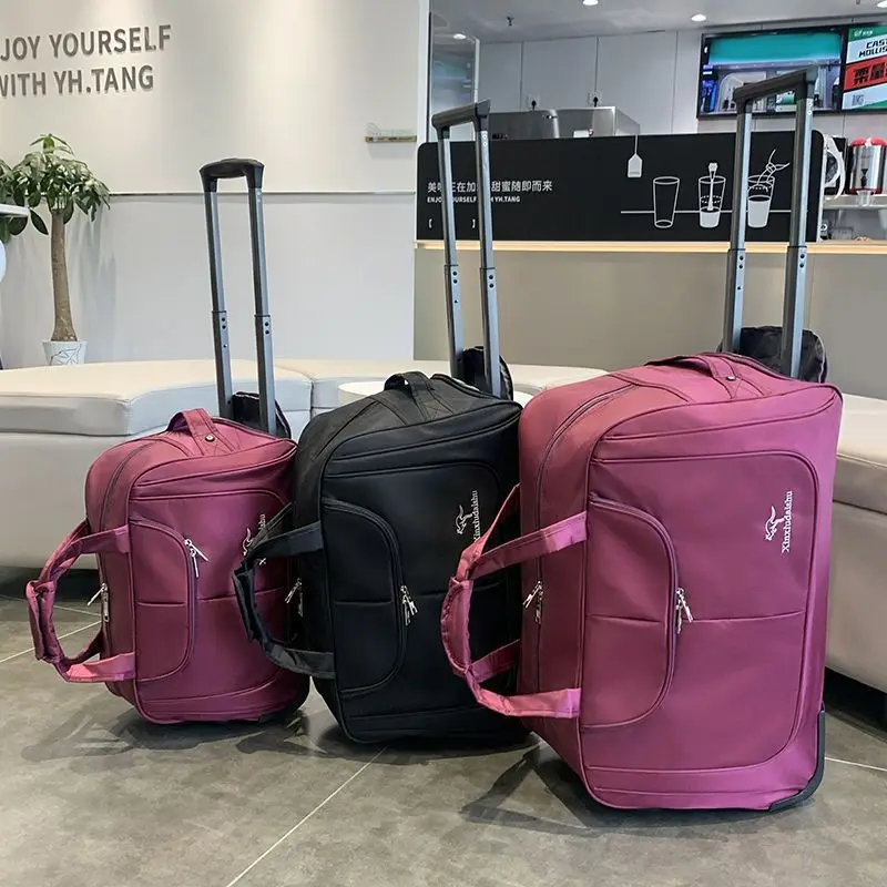 大容量の女性用トロリー,軽量,折りたたみ式,多機能収納,旅行 - Foldable Rolling Luggage Bag のレビューと価格