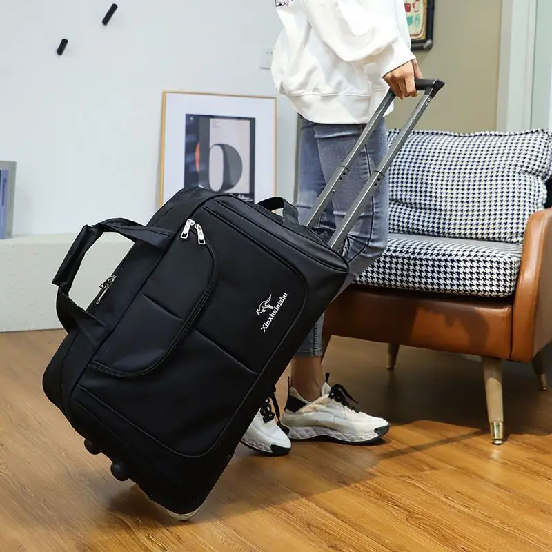 大容量の女性用トロリー,軽量,折りたたみ式,多機能収納,旅行 - Foldable Rolling Luggage Bag のレビューと価格