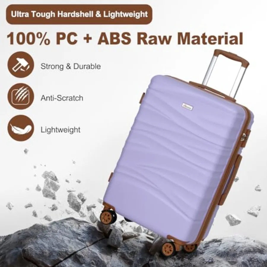 旅行用3点セット拡張式スーツケース、硬質ABS/PC素材、グ - Expandable Hard Shell Luggage Set のレビューと価格