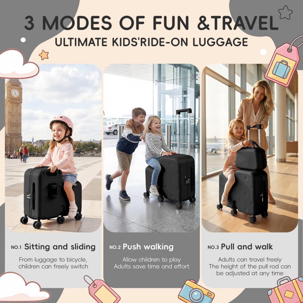 楽しいスクーター。20インチの子供用乗用バッグ。取り外し可能 - Kids Ride On Suitcase Scooter のレビューと価格